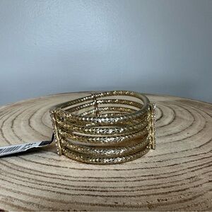 Cache Chic Gold Textured Bangle Set